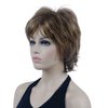 Lydell Short Layered Shaggy Wavy Full Synthetic Wigs (V6 Light Reddish Brown with Blonde Highlight)