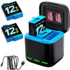 yeewanke Hero 12/11/10/9 Battery 2-Pack 1750mAh and USB Storage 3-Channel Fast Charger Fully Compatible with GoPro Hero 12, Hero 11, Hero 10, Hero 9 Black Official with Micro SD Card Slot