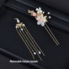 Alloy Hair Sticks Pins Long Tassel Hanfu Chinese Hair Comb/Earrings Set, female, Traditional Classical (Style B)