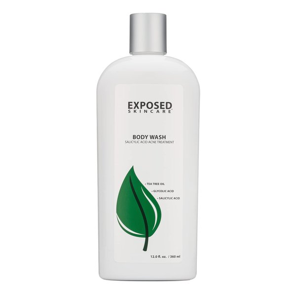 Exposed Skin Care Body Wash - Back and Body Acne Wash with Salicylic Acid and Tea Tree Oil – Exfoliating Bacne Treatment for Clearer, Healthier Skin – Body Cleanser for All Skin Types (12 fl oz)