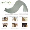 WindTouch Tape in Hair Extensions Silver Gray 100% Human Hair Extensions Straight 20 Pcs 20Inch #gray 50g