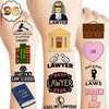 (96 PCS) Future Best Lawyer Law School Justice Temporary Tattoos Birthday Themed Party Supplies Decorations Favors Cute Funny Stickers Tattoo Gifts for Student Kids Girls Boys Women Decor Class Reward