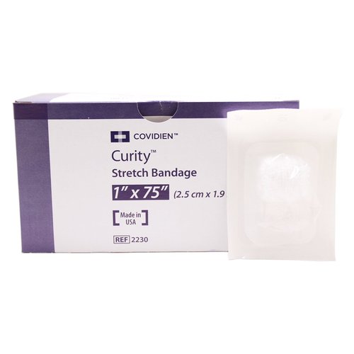 Curity Sterile Gauze Stretch Bandages 1" x 75" - Box of 12