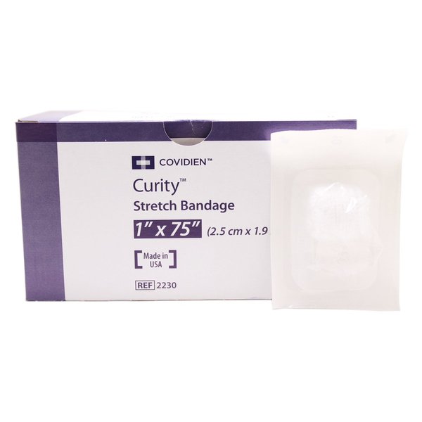 Curity Sterile Gauze Stretch Bandages 1" x 75" - Box of 12