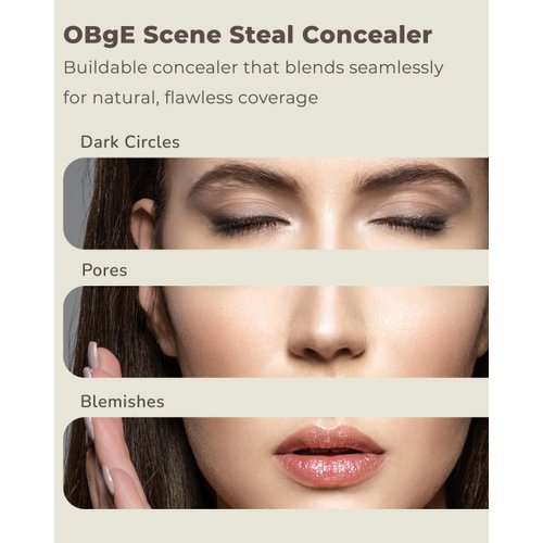 OBgE Scene Steal Concealer (Light Beige, 0.18oz) - Full Coverage Liquid Concealer for Flawless, Smooth Skin. Blemishes, Dark Circles, and Imperfections. Long-Lasting Formula.
