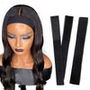Atimiaza 2 Pcs Elastic Bands for Wig, Lace Melting Band, Wig Band for Melting Lace, Melting Band for Lace Front, Melt Band for Lace Wigs, Edge Wrap to Lay Edges (Black, Pack of 2)