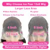 Ice Pear 250% Density 28 Inch 13x6 Lace Front Wigs Human Hair Pre Plucked Straight HD Transparent Lace Front Wigs Human Hair Glueless Frontal Wigs Human Hair for Black Women with Baby Hair