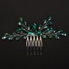 BERYUAN Emered Green Crystal Rhinestone Hair Comb Wedding Bridal Crystal Comb Bridal Crystal Silver Hair Piece Teardrop Rhinestone Comb for Wedding Women