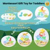 Montessori Dinosaur Stacking Toys - Magnetic Dinosaur Blocks, Matching & Sorting & Balance Board Game for Kids, Numbers 1-10 Learning Toys for 3 4 5 Year Old, Educational Gifts for Boys Girls Birthday