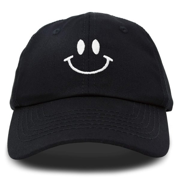 DALIX Smile Baseball Cap Smiling Face Happy Dad Hat Men Women Teens in Black