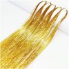Gold Hair Tinsel 47 Inches 1000 Strands Glitter Tinsel Hair Extensions for Women and Girls, Sparkling Shinny Fairy Hair Accessories for Christmas New Year Halloween Cosplay Party