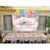 Avezano Tea Party Decorations Tea Party Backdrop for Baby Shower Birthday Lets Partea Banner Pink Tea Time Wedding Shower Background Decor Supplies (7x5ft, 83x59inch)