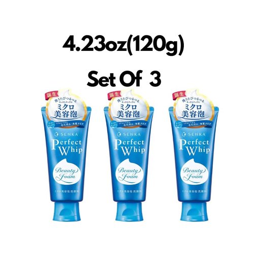TSTADVANCE Senka Perfect Whip Cleansing Foam 4.23oz(120g) Set Of 3 White Floral Scent Japanese Face Wash