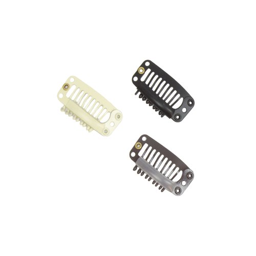 Snap Comb Hair Clips for Veil, Hair Extensions 32 mm - Ivory - 12 Pieces