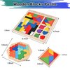Wooderma 3 Pack Wooden Blocks Puzzles, 3-in-1 Russian Blocks, Octagon Puzzle, Tangrams Puzzles, Brain Teasers Toy Logic Game, Montessori STEM Educational Toys Present for Kids and Adults