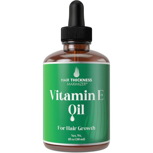 Vitamin E Oil for Hair Growth - Thickening, Moisturizing, Strengthening Serum For Women, Men. Single Ingredient Scalp Treatment For Weak, Dry, Frizzy Hair 1oz