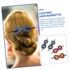 Beatifufu 4pcs Leather Hairpin French Hair Stick Ponytail Hair Pin Hair Ornaments for Women Hair Stick Barrette French Hair Clip Leather Hair Beech The Slide Miss Dense