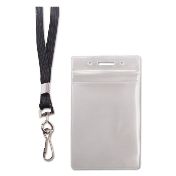 ADVANTUS Vertical Badge Holder/Deluxe 36" Lanyard Combo Pack, 2.58" x 3.75" Insert Size, 20 per Pack (91131)