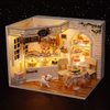 piberagi DIY Miniature Dollhouse Kit with Furniture, 1:24 Scale Creative Room Mini Wooden Christmas Doll House Accessories Plus Dust Proof for Kids Teens Adults(Cake Diary)