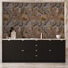 funlife 50Pcs Peel and Stick Kitchen Backsplash, Self-Adhesive Waterproof Tile Stickers, Retro Wall Decals for Home Bathroom Laundry Room Decor, 5.9"x5.9" Brown Marble