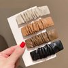 8Pcs Fashion PU Leather Hairpin Snap Hair Clips Rectangle Ruched BB Hair Clips Barrettes Hair Accessories for Women Ladies Girls, 4 Colors