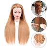 Morris 28 Inch Cosmetology Mannequin Head with Synthetic Hair Styling Head for Hairdresser Training Head Manikin Doll Head Long Hair Mannequin Head for Practice Braiding with Clamp (Blonde)