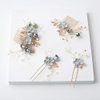 NUOBESTY 4 Pcs Wedding Hair Comb Rhinestones Crystal Floral Bridal Hair Clips Hair Pin Hair Jewelry for Wedding Dress Accessories (Blue)