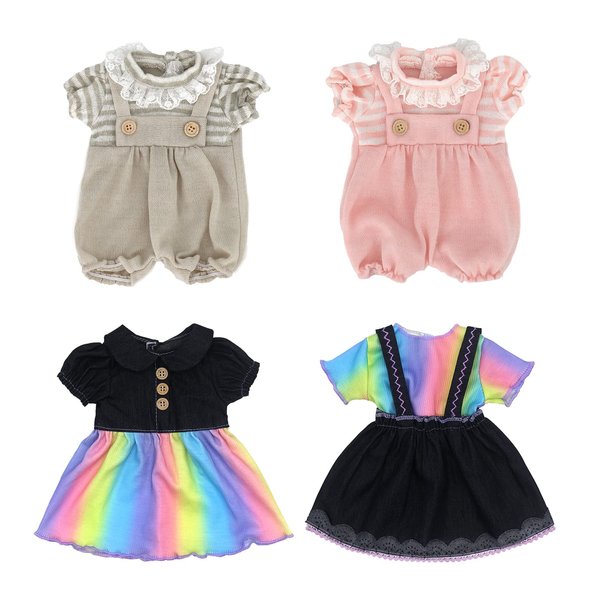 AISITE 4Set Baby Dolls Clothes - 18 inch Romper and Dress Outfits for 16-18 inch Reborn Baby Doll Boy and Girl