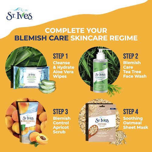 St. Ives Naturally Clear Apricot Scrub, Blemish Control 6 oz (Pack of 11)