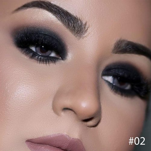 FeiCuiYun Black Eye Shadow with Mirror, Single Vegan Eyeshadow, Pressed Powder Eyeshadow Makeup,Matte Shade Eyelid Color Eye Makeup for Women,High Pigment,Long Wear,Waterproof,Natural,Intense Color