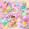 Ice Cream Balloons Number 5 Balloon 40 Inch, Ice Cream Birthday Party Decorations, 5 Balloon Number for Candy Birthday Party Decorations