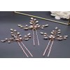 Denifery 3pcs Bridal Hair Pins Pearl Hair Pins Wedding Hair Pins Decretive Pins Wedding Hair Pins Flower Hair Pins Hair Accessories (Rose Gold)