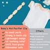 Baby’s Aid Silicone Pacifier Clip, 4 Teething Textures, One-Piece 100% Food-Grade, Baby Pacifier Holder Clip, Binky Clip, Pacifier Strap, Paci Holder, Paci Clip, Teething Pacifier Clip, Universal Fit