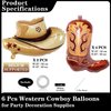 6 Pcs Western Cowboy Boots Balloons Hats Balloons, Cowboy Boots Balloon Cowboy Hats Balloons Mylar Balloons for Western Cowgirl Cowboy Birthday Party Decorations Bachelorette Party Supplies (Brown)