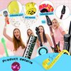18 Pcs Inflatable Rock Star Instrument Set Include Inflatable Microphone 2 Inflata Guitar 1 Mobile Phone Recorder Piano Saxophone Bass 4 Lute with 1 Pump for 80s 91s Themed Birthday Party Decorations