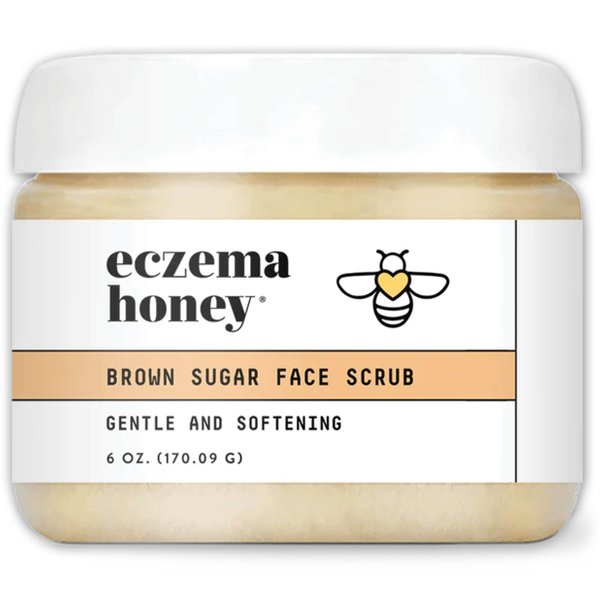 ECZEMA HONEY Brown Sugar Face & Body Scrub - Bath Scrub for Dry Skin - Natural & Gentle Face Scrub Soothes Eczema - Body Care Products for Women & Men - Sensitive Skin Exfoliating Body Scrub (6 Oz)