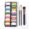 Vtrem Face Paint Kit for Adults: 35 Color Oil Palette + 3 PCS Brushes Set Washable Face Painting Pallet Kit for Cosplay Clown Makeup for Masquerade