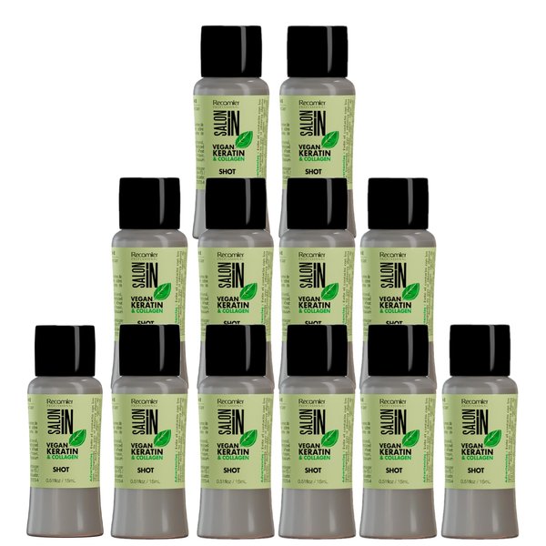 RECAMIER PROFESSIONAL SALON IN Vegan Keratin and Collagen Hair Shot Intensive Treatment - Box of 12 Shots of 0.51 FL OZ / 15 ML