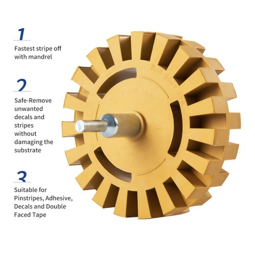 CowboyBOB Decal Remover Eraser Wheel Rubber Eraser Wheel for Drill Removes Car Stripes Vinyl Tapes and Graphics Rubber Eraser Wheel Tool Kit for Cars, RV, Motorcycles Sticker Remover Tool 1 Pack