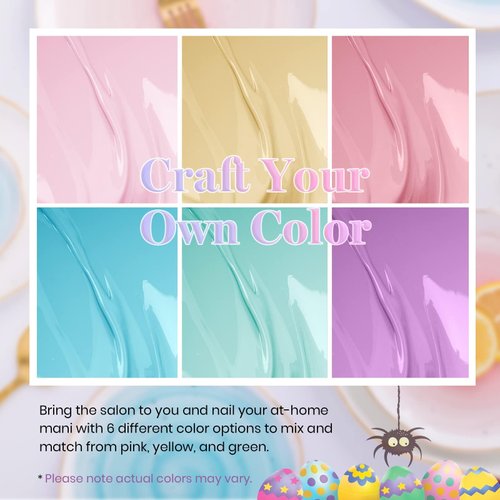 Beetles Gel Nail Polish Set 6 Colors Pastel Yellow Pink Blue Gel Polish Gel Nail Polish Soak Off Nail Lamp Uv Gel Nail Kits Nail Art Manicure DIY Nail Home