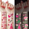 50 Pieces Glow in The Dark Temporary Tattoos, Pink Preppy Bachelorette Tattoos Stickers, Girls Women Body Face Art, Disco Cowgirl Party Decorations Favor Supplies