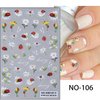 Vezocim Flower Nail Art Stickers Decals Ultra Thin 3D Nail Self-Adhesive Sticker Designs Sunflower Daisy Tulip Butterfly Ladybug Nail Transfer Decal Supplies for Women Manicure Charm Decorations