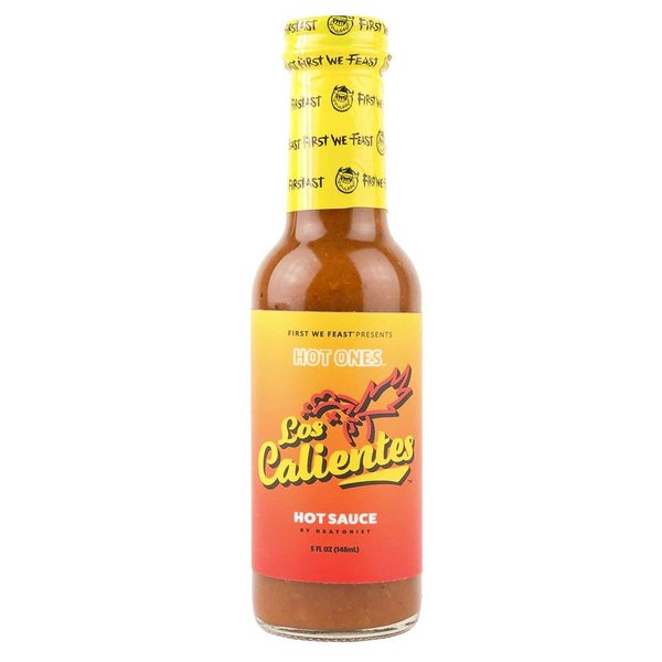 Hot Ones Los Calientes Rojo Hot Sauce Made With Natural Ingredients & Spicy Flavors From Smoked Red Jalapeno, Habanero & Apricot, 5 fl oz Bottle (1-Pack)