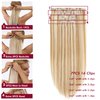 Clip in Hair Extensions Real Human Hair Premium 14 Inch 7pcs 70g 18P613 Highlight Color Straight Clip ins Extensions Soft & Natural Real Human Hair Clip in Extensions
