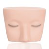 TARSHYRY Lash Mannequin Head with 3 Lash Layers,Soft-Touch Silicone Eyelash Extensions Training Head,Removable Flat Head Doll Head for Eyelash Extensions Practice,Makeup (White Skin)
