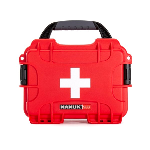 Nanuk 903 Waterproof First Aid Prepper Survival Gear Dust and Impact Resistant Case - Empty - Red, 903-FSA9