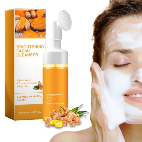 LUusmm Turmeric Facial Cleanser,Turmeric Facial Wash,Turmeric Foaming Cleanser,Deep cleansing of facial skin,Suitable for All Skin(180g)