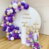 BAUANOOY Purple and Gold balloons, 60pcs 12 Inch Purple Metallic Chrome Gold and Confetti Balloon for Wedding Graduation Birthday Party Decorations