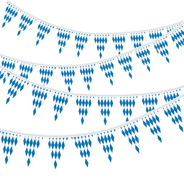 Oktoberfest Decorations，131 feet of Oktoberfest banner，Bavarian Beer Festival Outdoor Indoor Decor，4 Pack Oktoberfest Bavarian Flags for Oktoberfest Themed Party Decorations，Oktoberfest Party Supplies