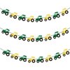3 Pcs Tractor Bunting Tractor Felt Banner Party Decoration for Birthday Decoration Tractor Party Supplies